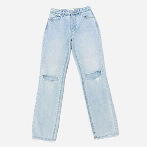 👖🛹 ROLLAS Aussie Classic Straight Distressed Knee Jeans | Light Wash Women’s 26